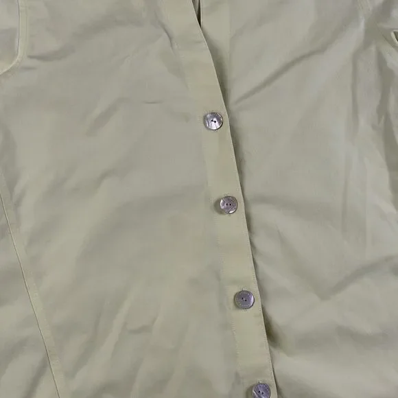 Foxcroft Dress Shirt 3/4 Sleeve Button Up Sz 14 Yellow Cotton Office Casual Top - Picture 12 of 13